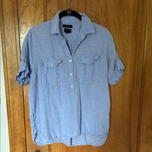 J. Crew Baird McNutt Light Blue Irish Linen Shirt